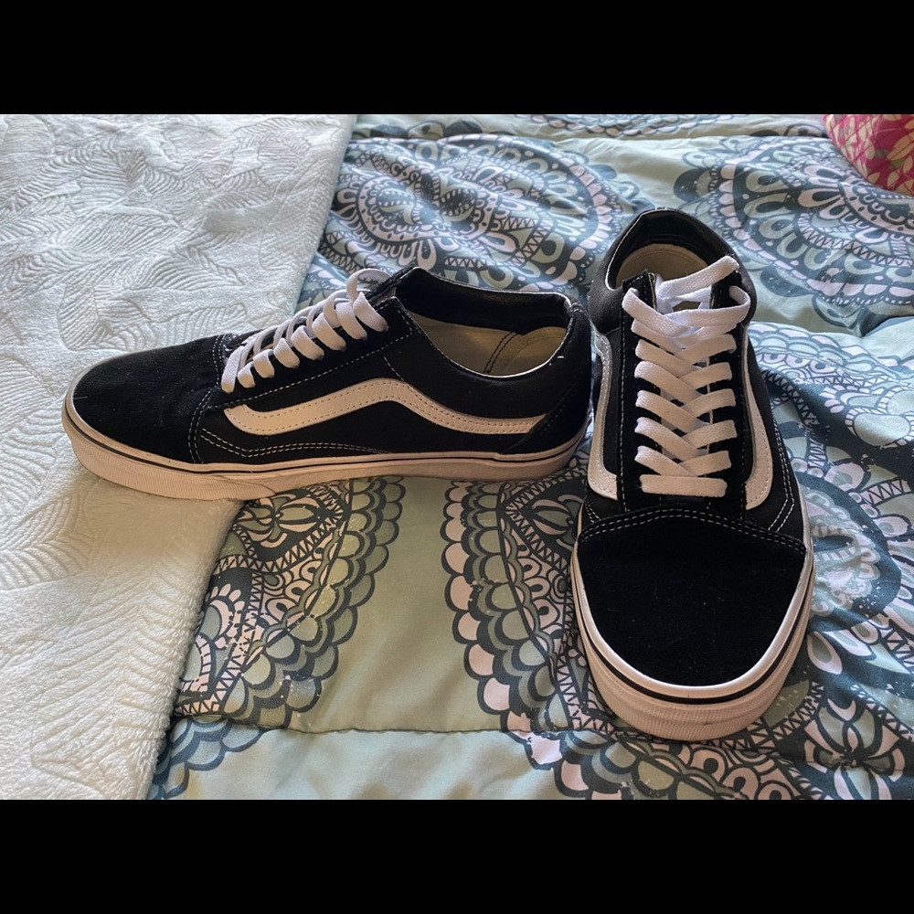 Black and white vans
